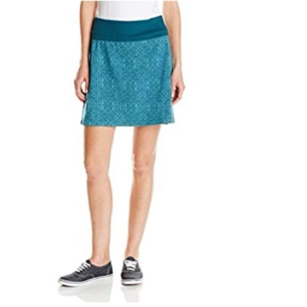 prAna Women's Teal Roma Roll Down Waist Skirt Size M Medium